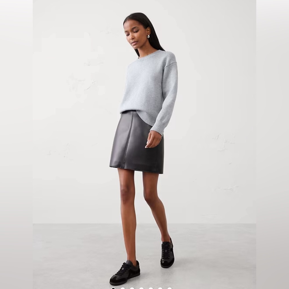 Banana Republic Coveted Sweater Crewneck Light Blue Grey Silver Lurex XL winter - Picture 9 of 9
